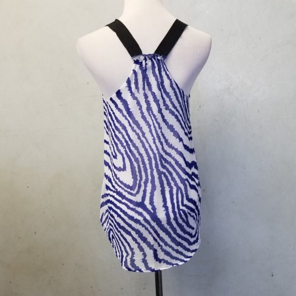 Aqua blue and white race back tank top size XS (S17) - Picture 5 of 8